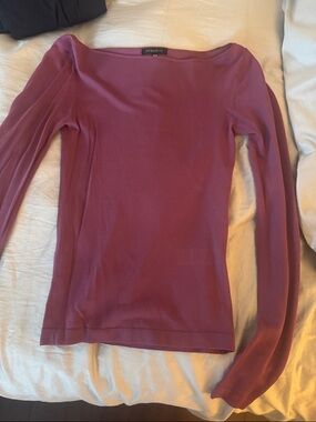Dynamite Mauve Scoop Neck Long Sleeve Top